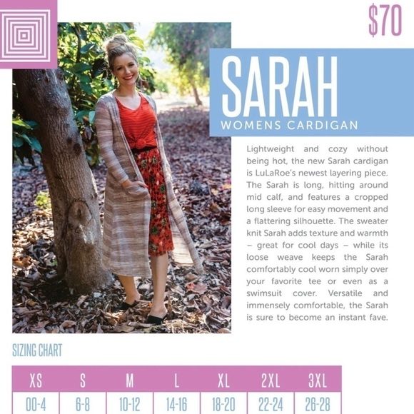 LuLaRoe Sarah Elegant Small Holiday Maxi Cardigan Pockets Long Line Sweater - Picture 11 of 11